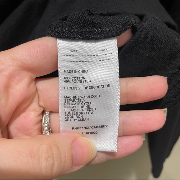 Laundry by Shelli Segal ruffle sleeve Sweatshirt black size small - Picture 6 of 8